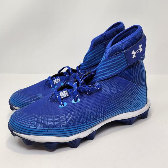 Under Armour Highlight Franchise Blue Football Cleats Men Size 9.5 High Top - Picture 4 of 8